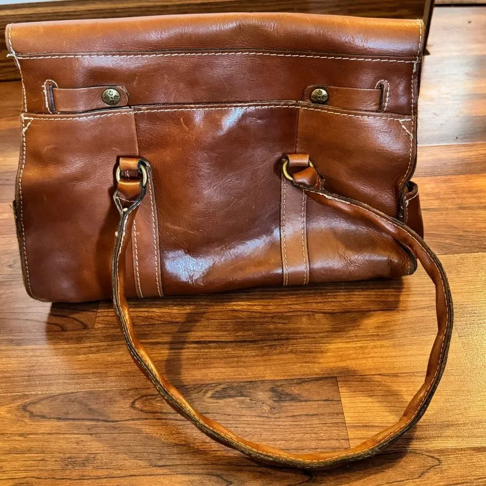 Patricia Nash Vienna Satchel Tan Distressed Vintage Leather Large NWT